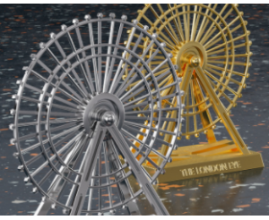 旋转摩天轮创意摆件金属轻奢桌面装饰模型工艺礼品源头厂家定制