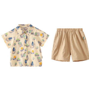 阿米拉童装新款家庭亲子休闲两件套可爱男宝宝套装