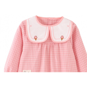 女孩纯棉罩衣儿童吃饭围裙宝宝公主裙防水防脏透气反穿衣饭兜春秋