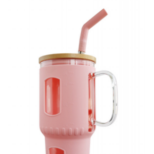 32oz汽车冰霸杯高硼硅玻璃杯带手柄啤酒杯车载水杯