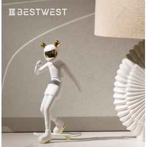 Best west 现代电镀滑板女孩潮玩摆件 ins家居酒柜树脂装饰工艺品